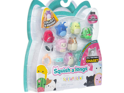 SQUISHMALLOWS SQUISH-A-LONGS minifiguuride komplekt, 8 tk, 2,5 cm