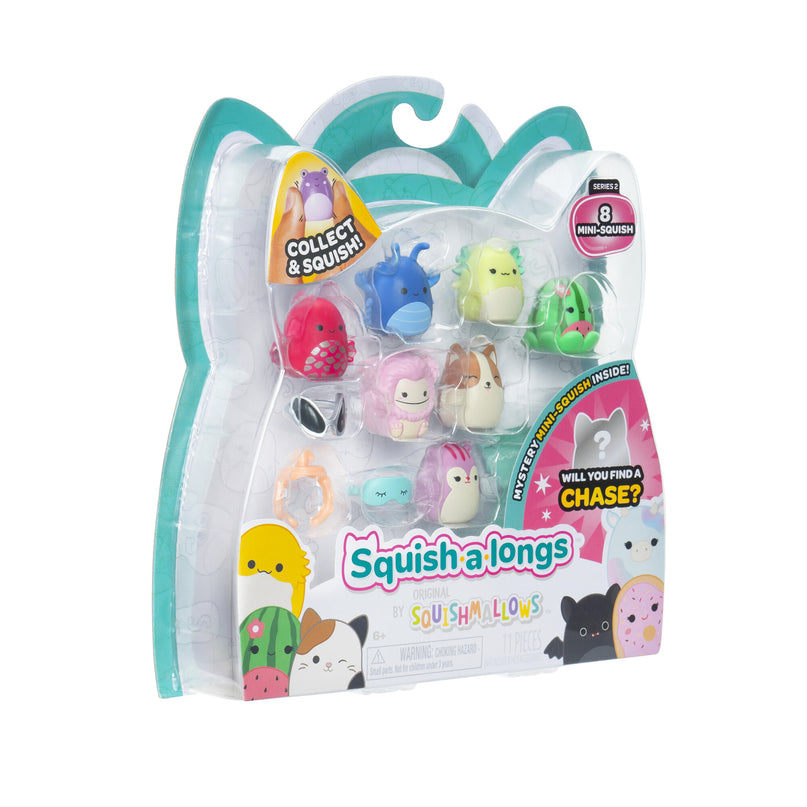 SQUISHMALLOWS SQUISH-A-LONGS minifiguuride komplekt, 8 tk, 2,5 cm
