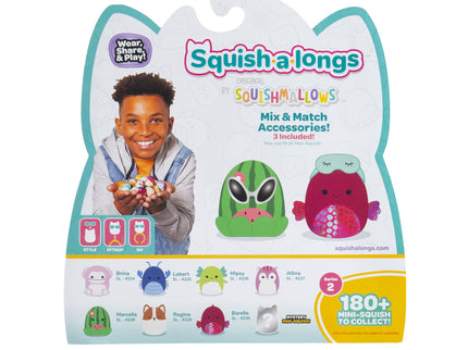SQUISHMALLOWS SQUISH-A-LONGS minifiguuride komplekt, 8 tk, 2,5 cm
