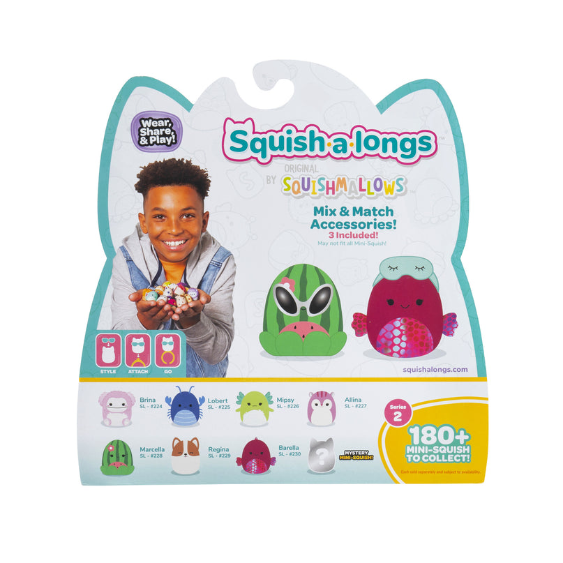 SQUISHMALLOWS SQUISH-A-LONGS minifiguuride komplekt, 8 tk, 2,5 cm