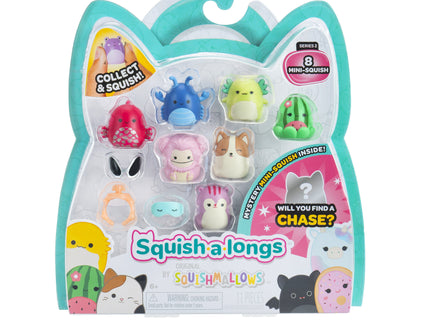 SQUISHMALLOWS SQUISH-A-LONGS minifiguuride komplekt, 8 tk, 2,5 cm