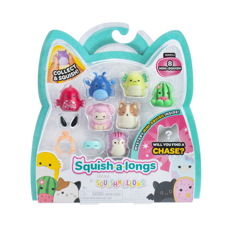 SQUISHMALLOWS SQUISH-A-LONGS minifiguuride komplekt, 8 tk, 2,5 cm