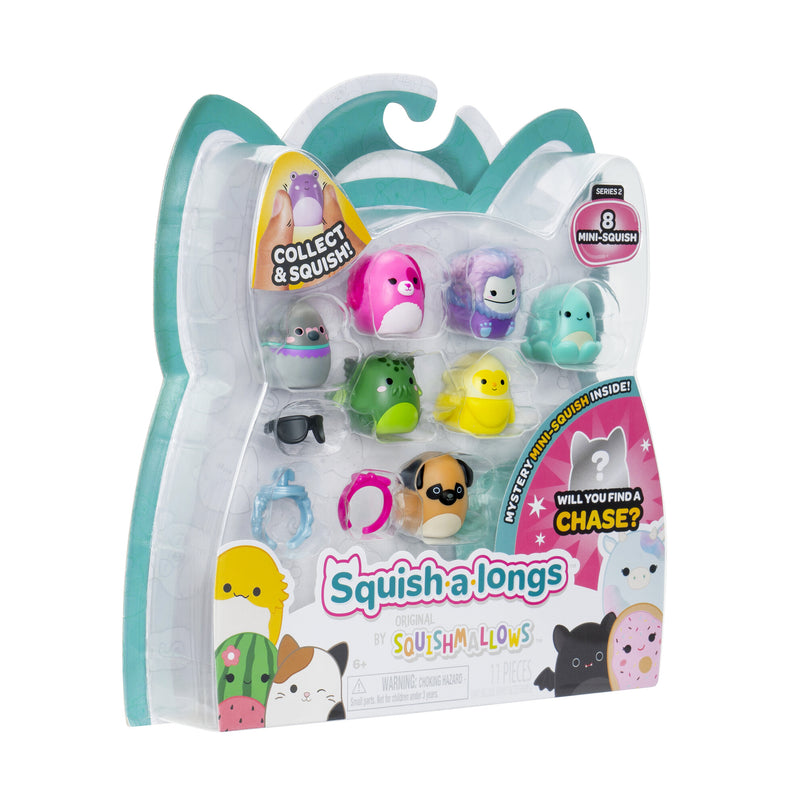 SQUISHMALLOWS SQUISH-A-LONGS minifiguuride komplekt, 8 tk, 2,5 cm