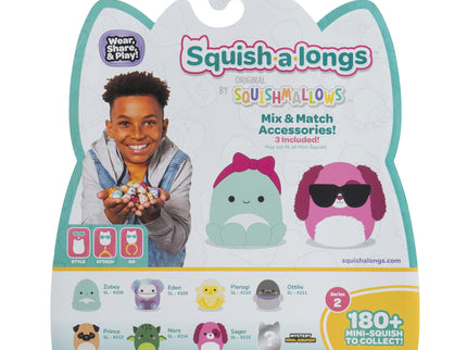 SQUISHMALLOWS SQUISH-A-LONGS minifiguuride komplekt, 8 tk, 2,5 cm
