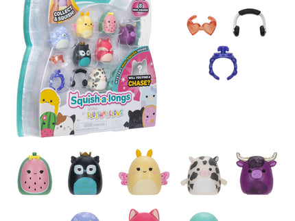 SQUISHMALLOWS SQUISH-A-LONGS minifiguuride komplekt, 8 tk, 2,5 cm