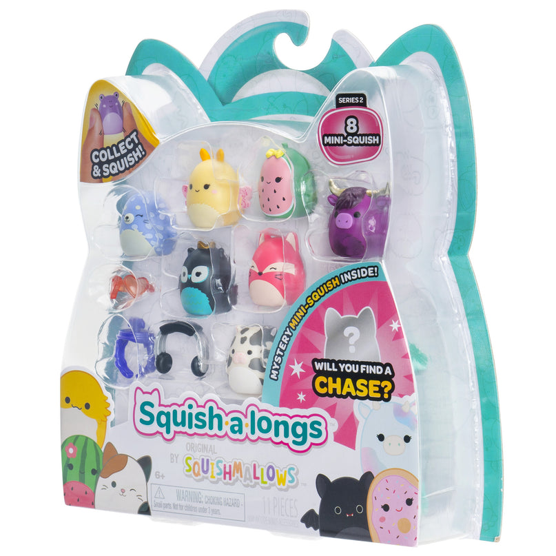 SQUISHMALLOWS SQUISH-A-LONGS minifiguuride komplekt, 8 tk, 2,5 cm