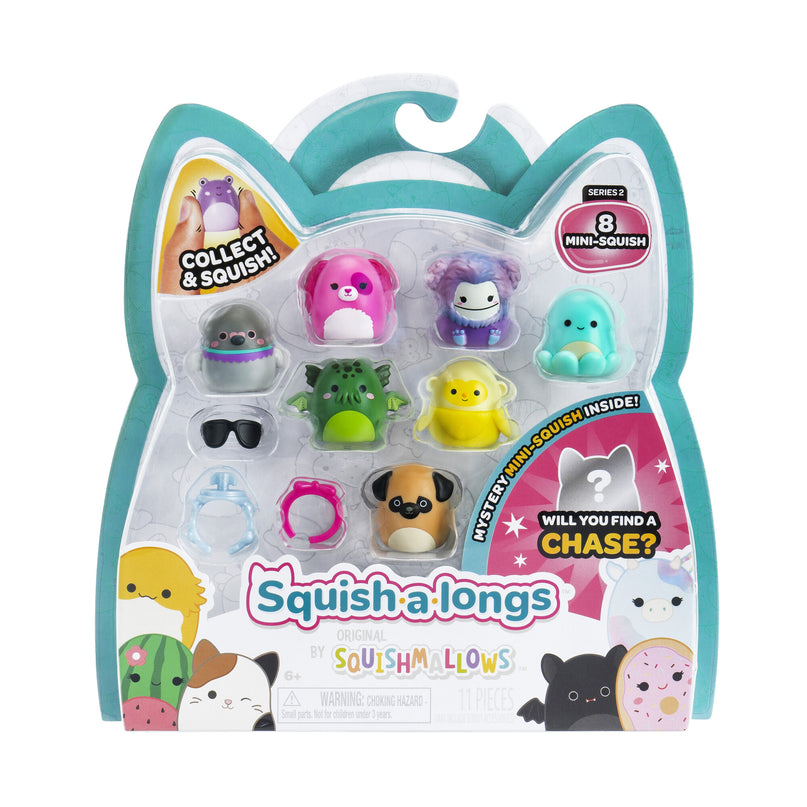 SQUISHMALLOWS SQUISH-A-LONGS minifiguuride komplekt, 8 tk, 2,5 cm