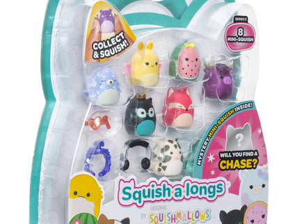 SQUISHMALLOWS SQUISH-A-LONGS minifiguuride komplekt, 8 tk, 2,5 cm
