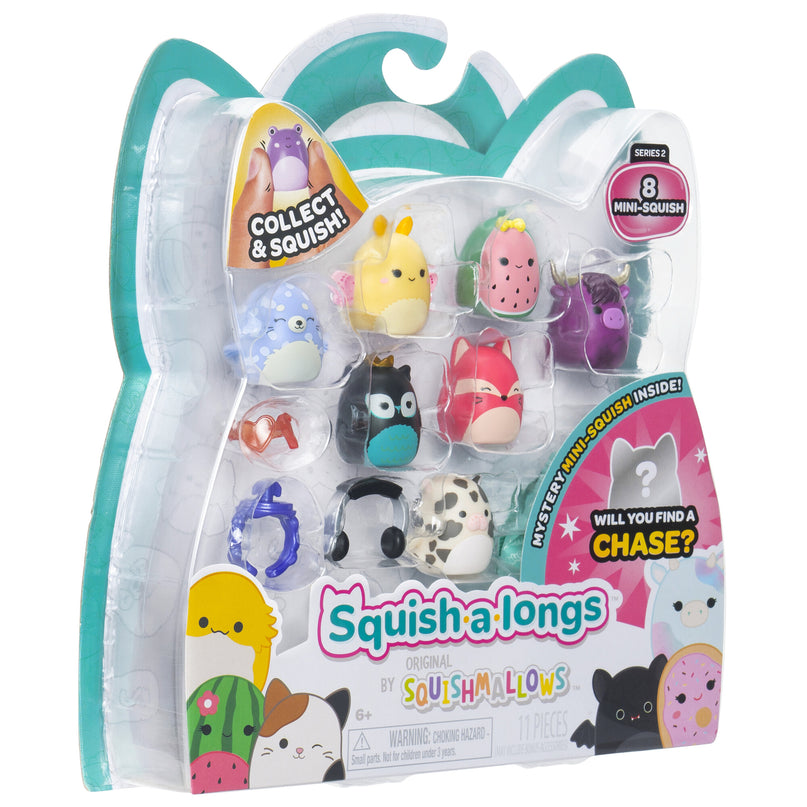 SQUISHMALLOWS SQUISH-A-LONGS minifiguuride komplekt, 8 tk, 2,5 cm