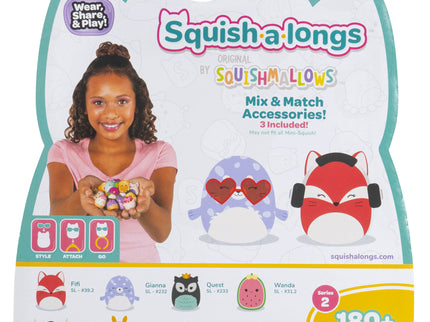 SQUISHMALLOWS SQUISH-A-LONGS minifiguuride komplekt, 8 tk, 2,5 cm