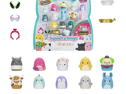SQUISHMALLOWS SQUISH-A-LONGS minifiguuride komplekt, 14 tk, 2,5 cm