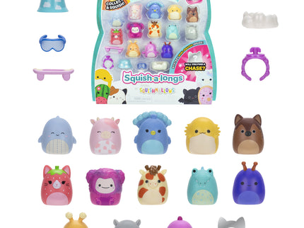 SQUISHMALLOWS SQUISH-A-LONGS minifiguuride komplekt, 14 tk, 2,5 cm