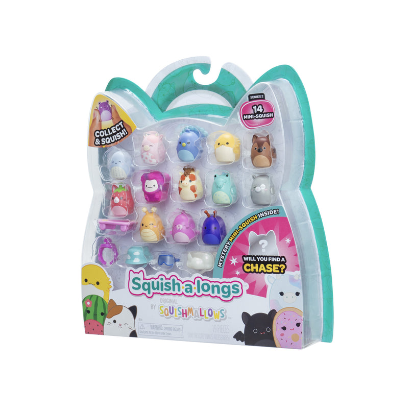 SQUISHMALLOWS SQUISH-A-LONGS minifiguuride komplekt, 14 tk, 2,5 cm