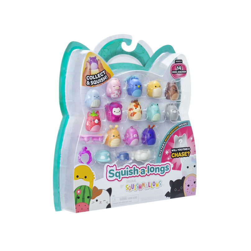 SQUISHMALLOWS SQUISH-A-LONGS minifiguuride komplekt, 14 tk, 2,5 cm