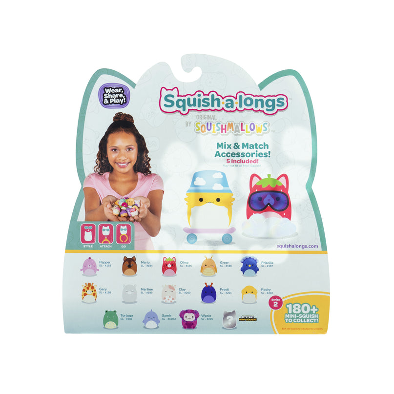 SQUISHMALLOWS SQUISH-A-LONGS minifiguuride komplekt, 14 tk, 2,5 cm