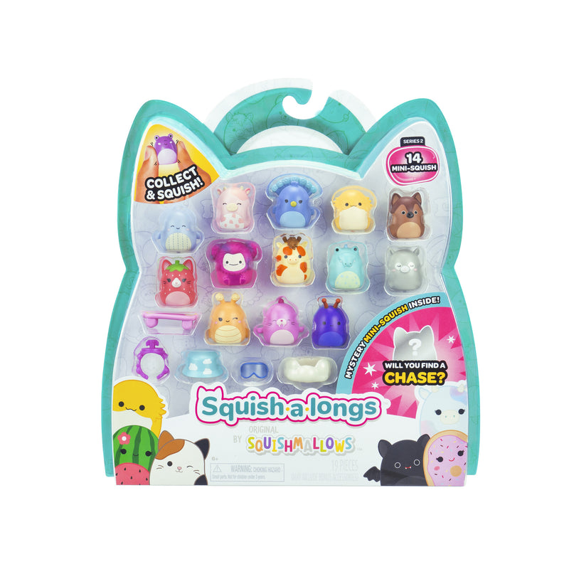 SQUISHMALLOWS SQUISH-A-LONGS minifiguuride komplekt, 14 tk, 2,5 cm