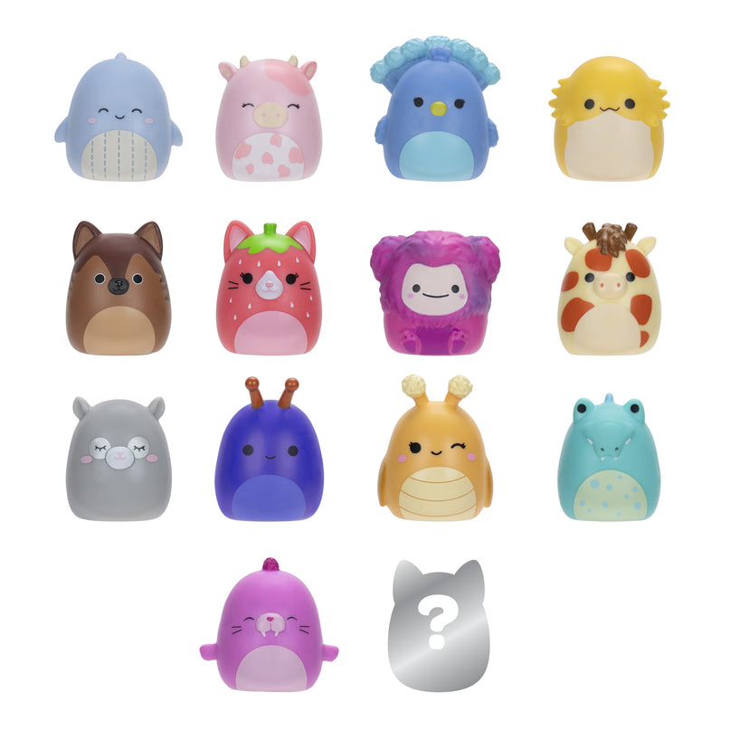 SQUISHMALLOWS SQUISH-A-LONGS minifiguuride komplekt, 14 tk, 2,5 cm