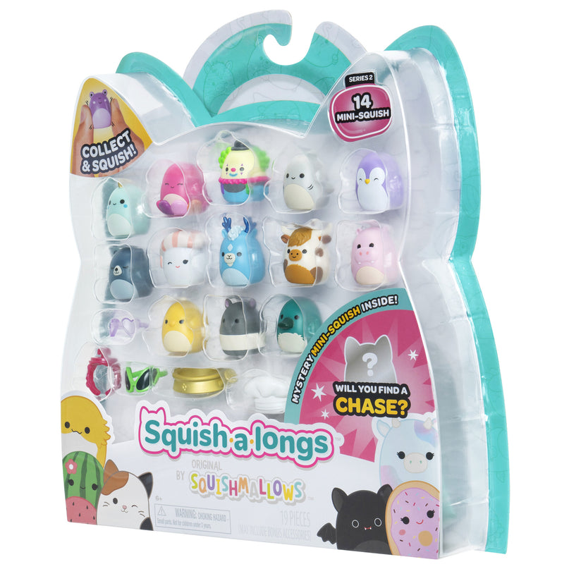 SQUISHMALLOWS SQUISH-A-LONGS minifiguuride komplekt, 14 tk, 2,5 cm