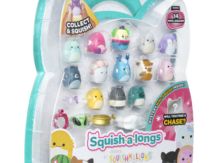 SQUISHMALLOWS SQUISH-A-LONGS minifiguuride komplekt, 14 tk, 2,5 cm