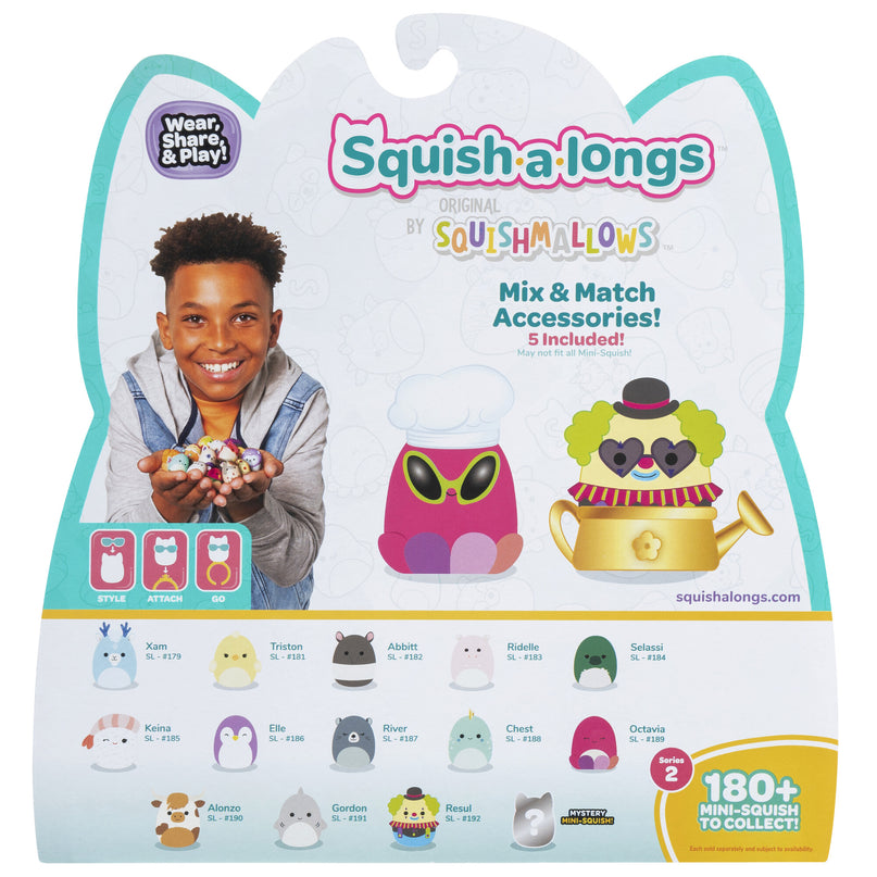 SQUISHMALLOWS SQUISH-A-LONGS minifiguuride komplekt, 14 tk, 2,5 cm