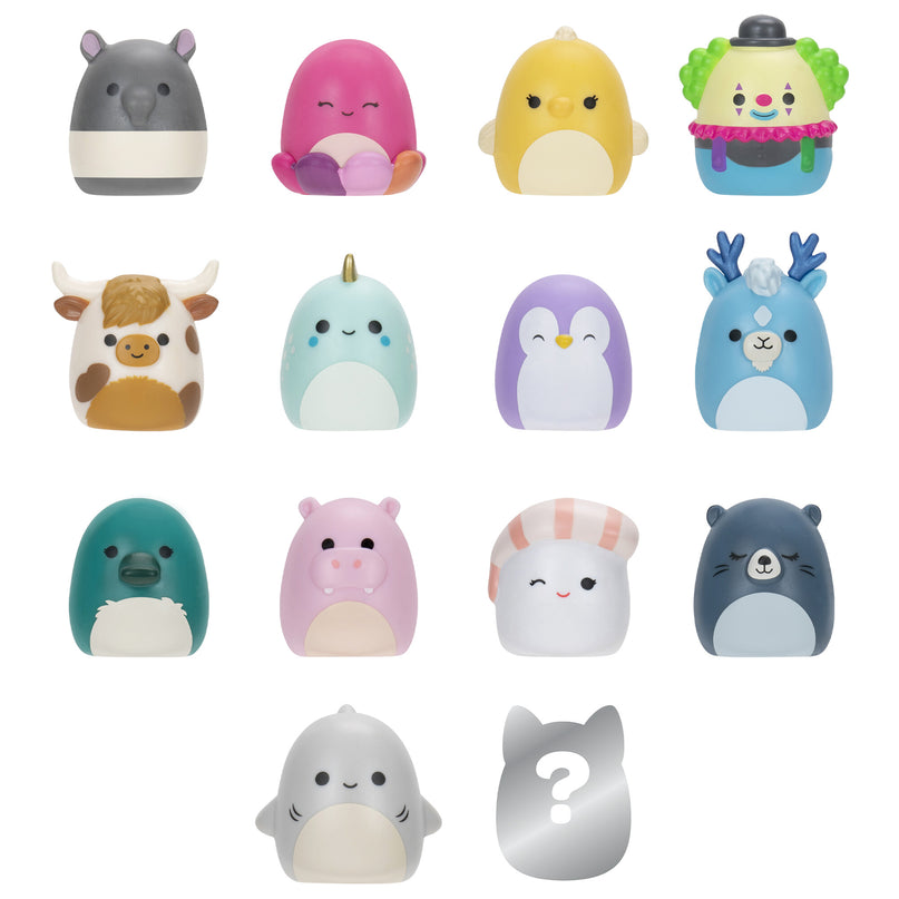 SQUISHMALLOWS SQUISH-A-LONGS minifiguuride komplekt, 14 tk, 2,5 cm