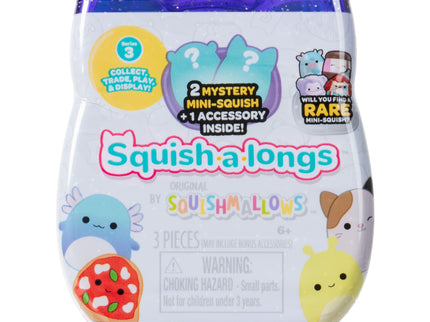 SQUISHMALLOWS SQUISH-A-LONGS minifiguuride komplekt pimepakis, 2 tk, 2,5 cm
