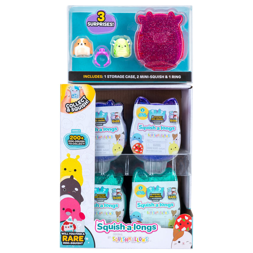 SQUISHMALLOWS SQUISH-A-LONGS minifiguuride komplekt pimepakis, 2 tk, 2,5 cm