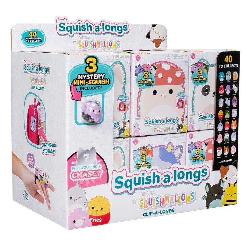 SQUISHMALLOWS CLIP-A-LONGS minifiguuride komplekt pimepakis, 3 tk, 2,5 cm