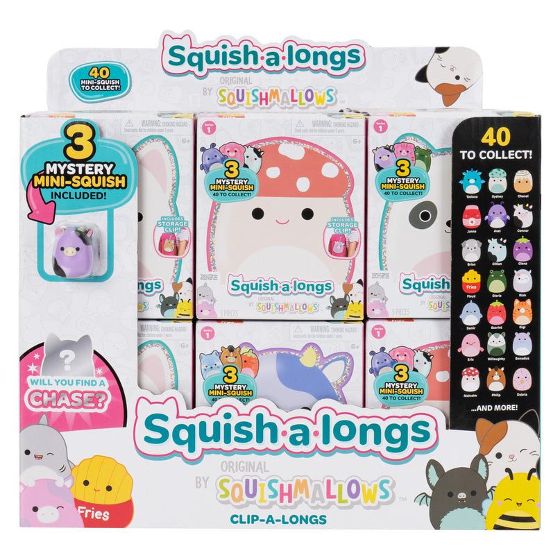 SQUISHMALLOWS CLIP-A-LONGS minifiguuride komplekt pimepakis, 3 tk, 2,5 cm