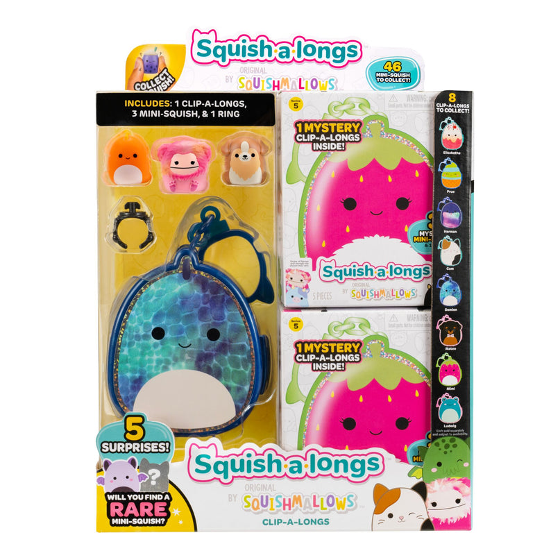 SQUISHMALLOWS CLIP-A-LONGS minifiguuride komplekt pimepakis, 3 tk, 2,5 cm