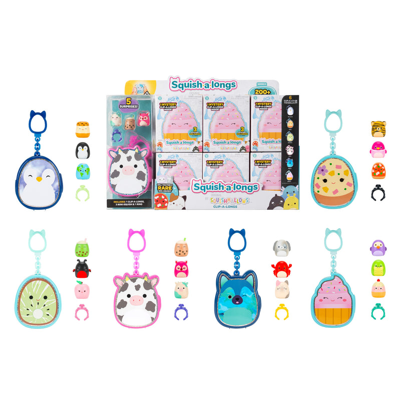 SQUISHMALLOWS CLIP-A-LONGS minifiguuride komplekt pimepakis, 3 tk, 2,5 cm