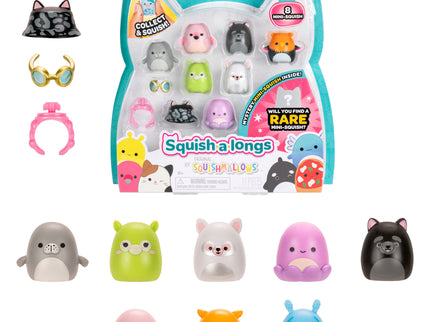 SQUISHMALLOWS SQUISH-A-LONGS minifiguuride komplekt, 8 tk, 2,5 cm