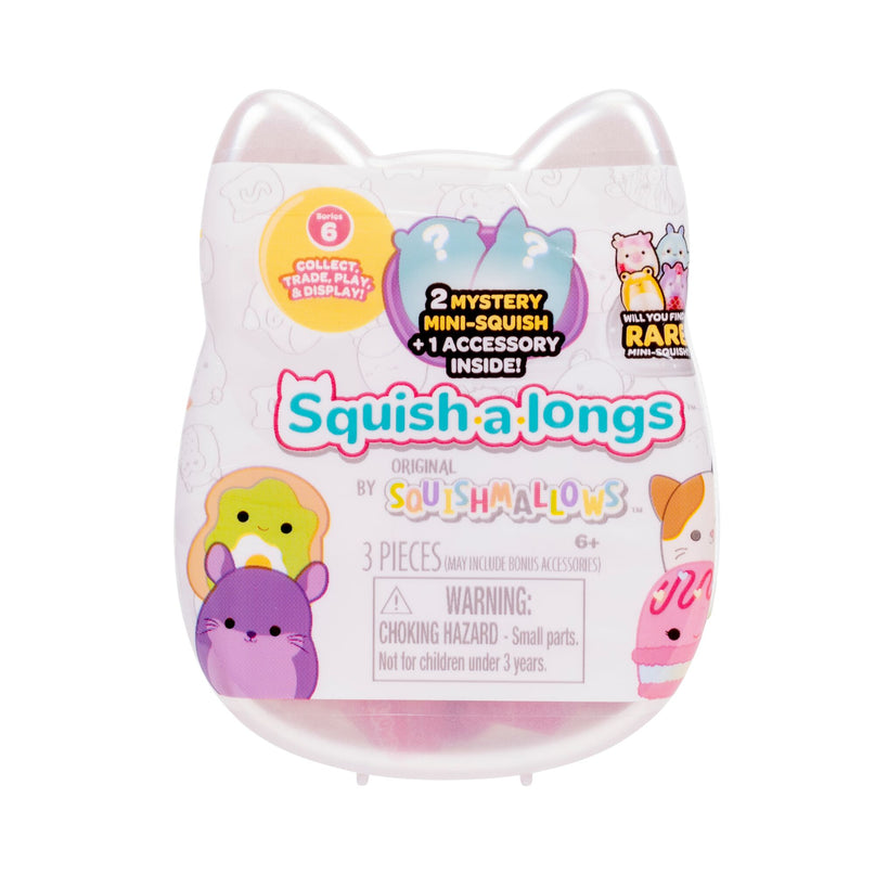 SQUISHMALLOWS SQUISH-A-LONGS minifiguuride komplekt pimepakis, 2 tk, 2,5 cm
