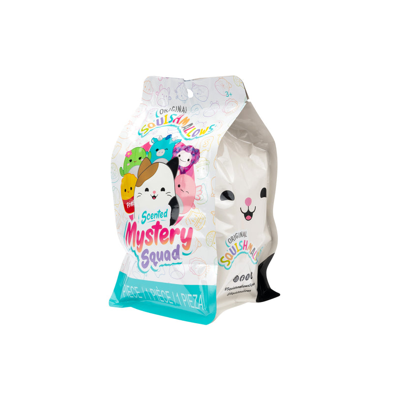 SQUISHMALLOWS Mystery Squad W21 lõhnastatud pehme tegelane üllatuspakis,12 cm