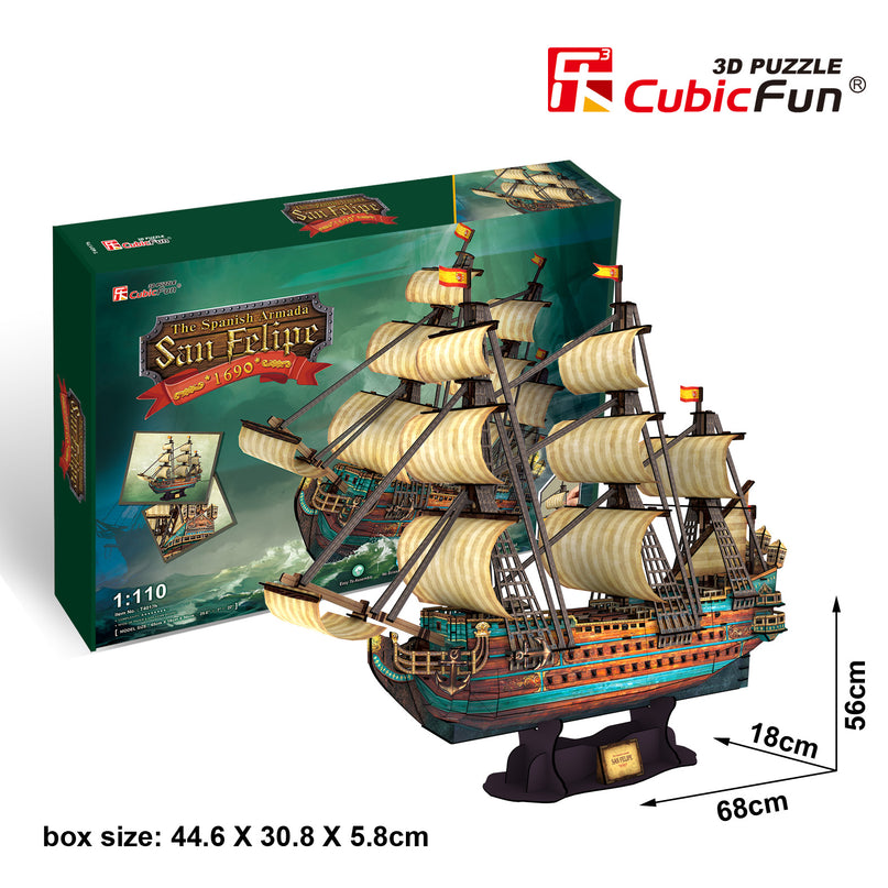 CUBICFUN 3D pusle Hispaania armada: The San Felipe